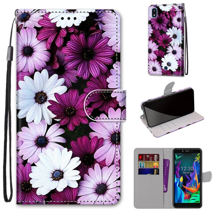 Coloured Drawing Cross Texture Horizontal Flip PU Leather Case with Holder & Card Slots & Wallet & Lanyard, For LG K20 (2019)