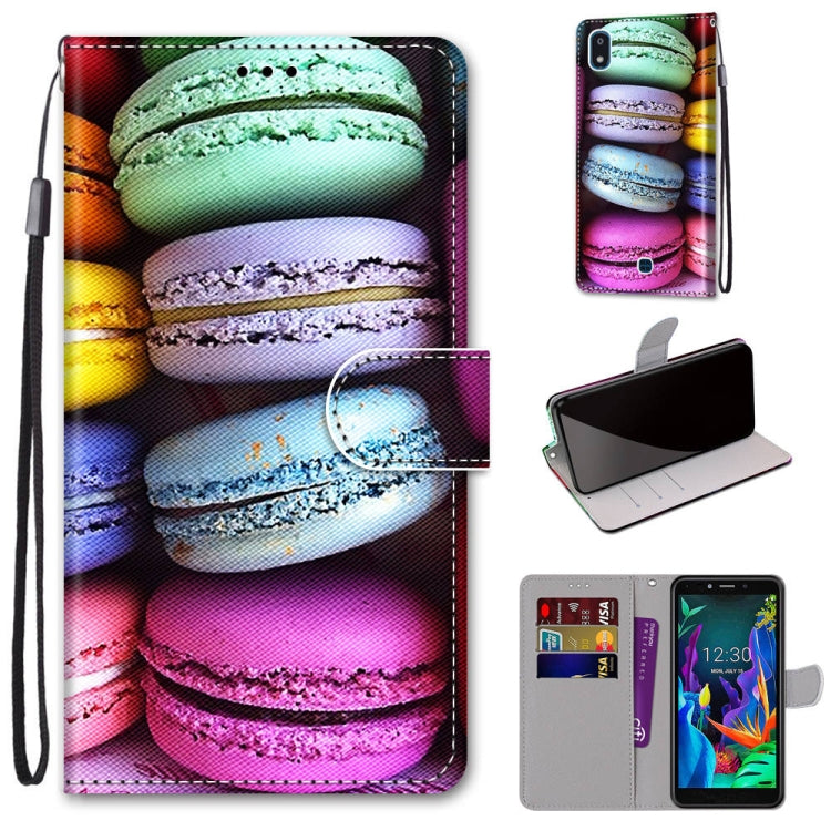 Coloured Drawing Cross Texture Horizontal Flip PU Leather Case with Holder & Card Slots & Wallet & Lanyard, For LG K20 (2019)