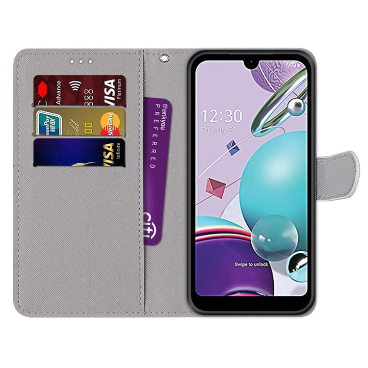 Coloured Drawing Cross Texture Horizontal Flip PU Leather Case with Holder & Card Slots & Wallet & Lanyard, For LG Aristo 5 / K31