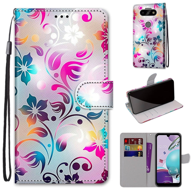 Coloured Drawing Cross Texture Horizontal Flip PU Leather Case with Holder & Card Slots & Wallet & Lanyard, For LG Aristo 5 / K31