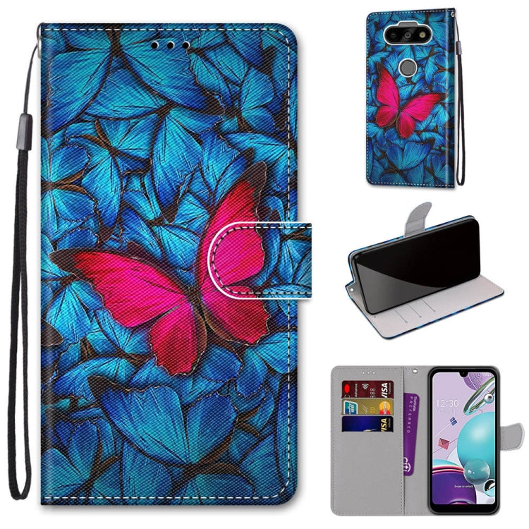 Coloured Drawing Cross Texture Horizontal Flip PU Leather Case with Holder & Card Slots & Wallet & Lanyard, For LG Aristo 5 / K31