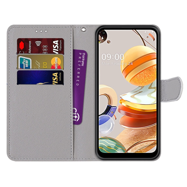 Coloured Drawing Cross Texture Horizontal Flip PU Leather Case with Holder & Card Slots & Wallet & Lanyard, For LG K61