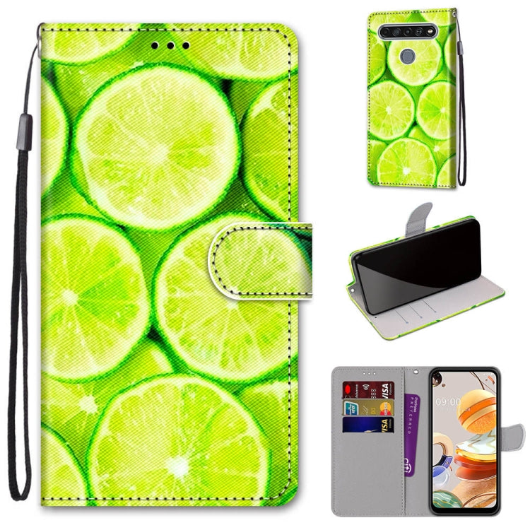 Coloured Drawing Cross Texture Horizontal Flip PU Leather Case with Holder & Card Slots & Wallet & Lanyard, For LG K61