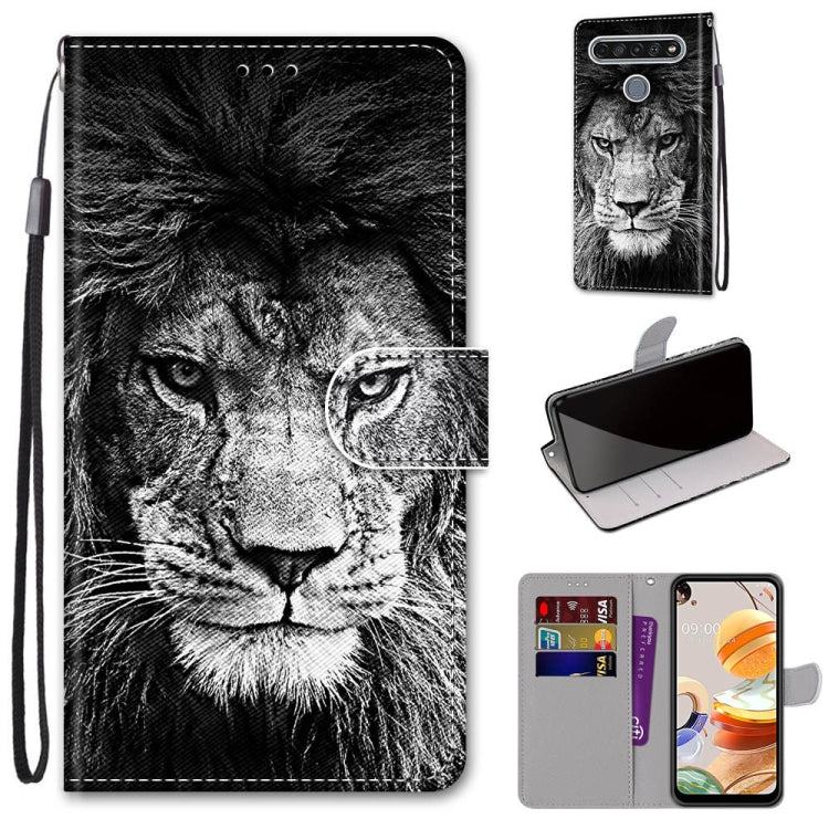 Coloured Drawing Cross Texture Horizontal Flip PU Leather Case with Holder & Card Slots & Wallet & Lanyard, For LG K61