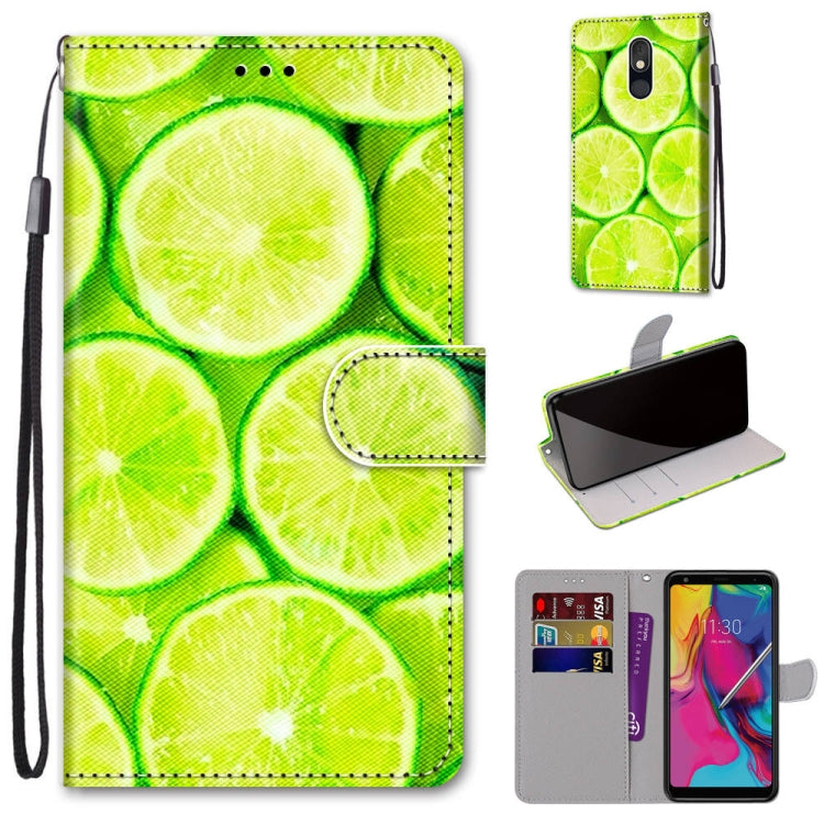 Coloured Drawing Cross Texture Horizontal Flip PU Leather Case with Holder & Card Slots & Wallet & Lanyard, For LG Stylo 5