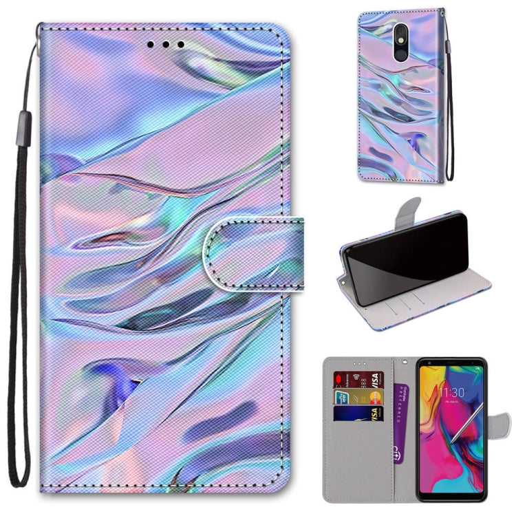 Coloured Drawing Cross Texture Horizontal Flip PU Leather Case with Holder & Card Slots & Wallet & Lanyard, For LG Stylo 5