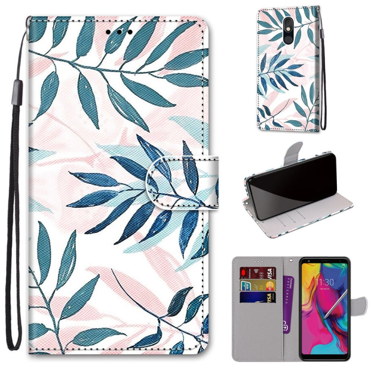 Coloured Drawing Cross Texture Horizontal Flip PU Leather Case with Holder & Card Slots & Wallet & Lanyard, For LG Stylo 5