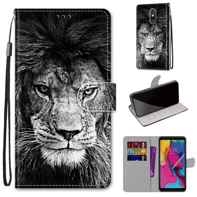 Coloured Drawing Cross Texture Horizontal Flip PU Leather Case with Holder & Card Slots & Wallet & Lanyard, For LG Stylo 5