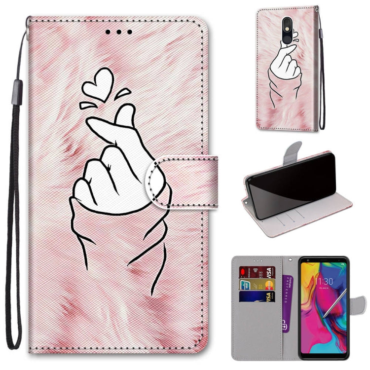 Coloured Drawing Cross Texture Horizontal Flip PU Leather Case with Holder & Card Slots & Wallet & Lanyard, For LG Stylo 5