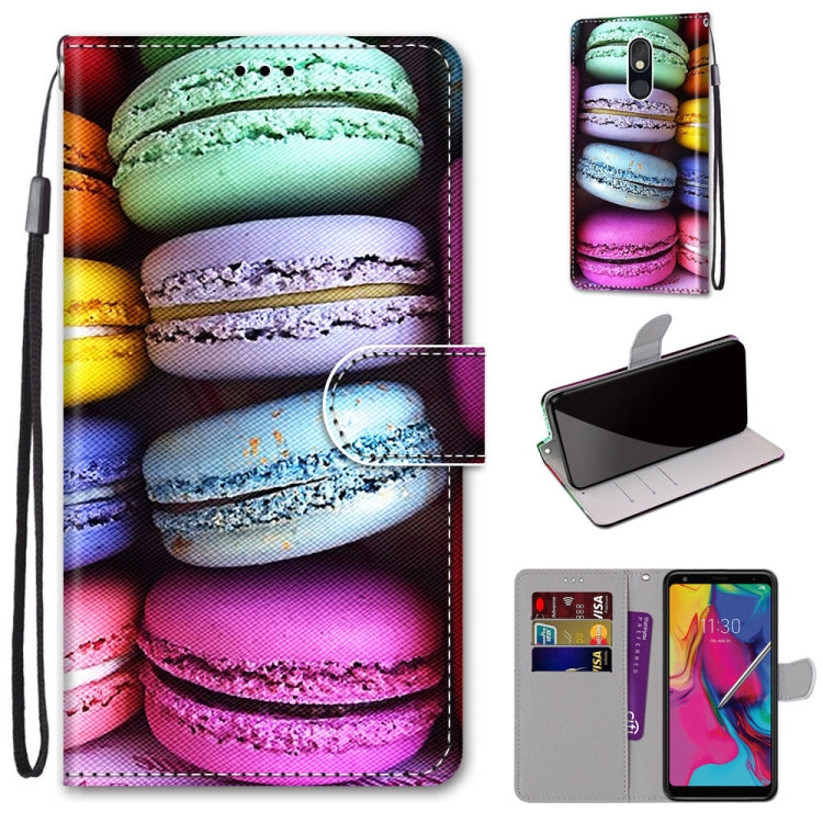 Coloured Drawing Cross Texture Horizontal Flip PU Leather Case with Holder & Card Slots & Wallet & Lanyard, For LG Stylo 5