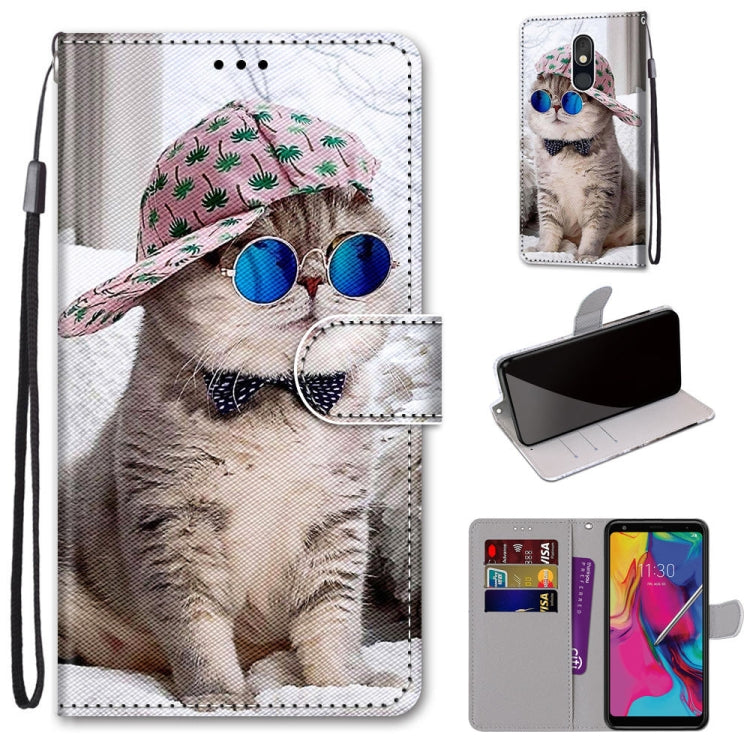 Coloured Drawing Cross Texture Horizontal Flip PU Leather Case with Holder & Card Slots & Wallet & Lanyard, For LG Stylo 5