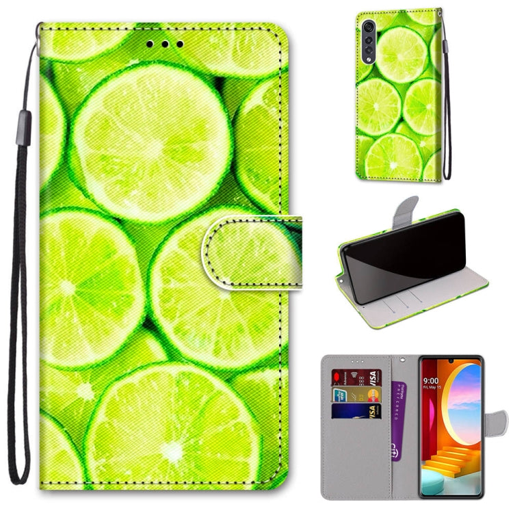 Coloured Drawing Cross Texture Horizontal Flip PU Leather Case with Holder & Card Slots & Wallet & Lanyard, For LG Velvet