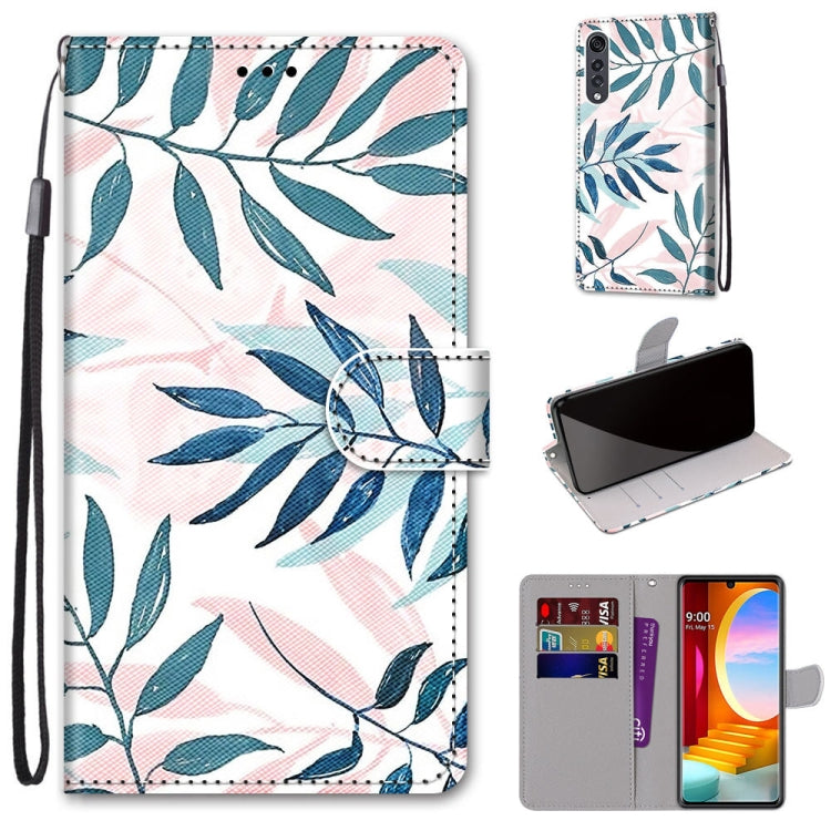 Coloured Drawing Cross Texture Horizontal Flip PU Leather Case with Holder & Card Slots & Wallet & Lanyard, For LG Velvet