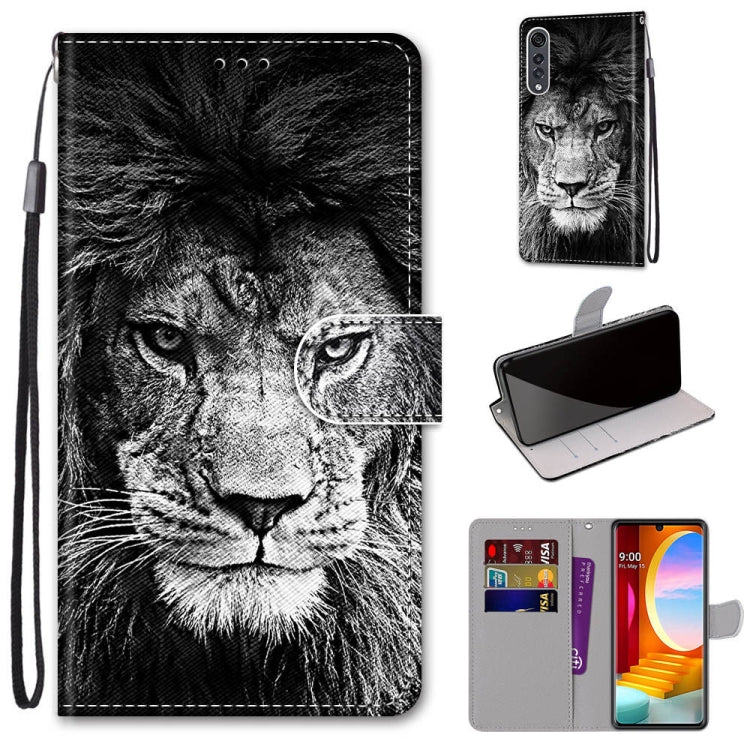 Coloured Drawing Cross Texture Horizontal Flip PU Leather Case with Holder & Card Slots & Wallet & Lanyard, For LG Velvet