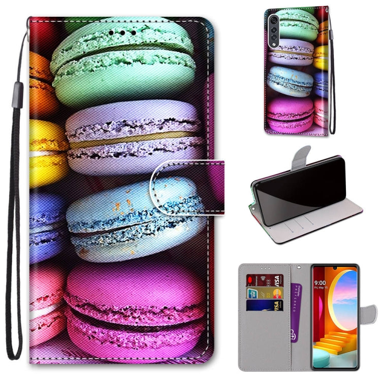 Coloured Drawing Cross Texture Horizontal Flip PU Leather Case with Holder & Card Slots & Wallet & Lanyard, For LG Velvet