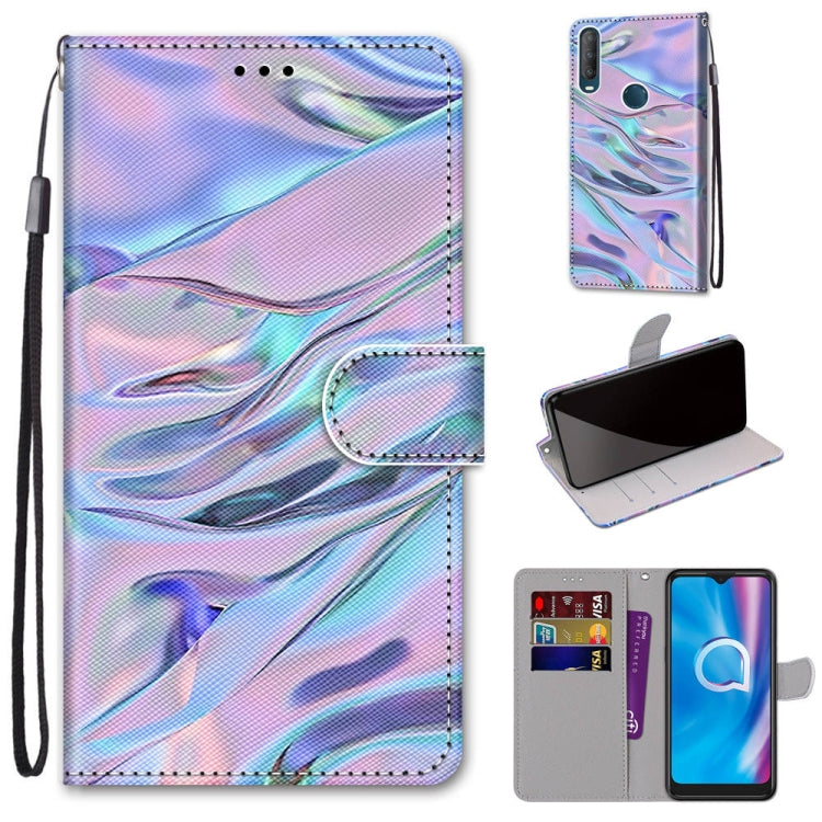 Coloured Drawing Cross Texture Horizontal Flip PU Leather Case with Holder & Card Slots & Wallet & Lanyard, For Alcatel 1S (2020) / 3L (2020)