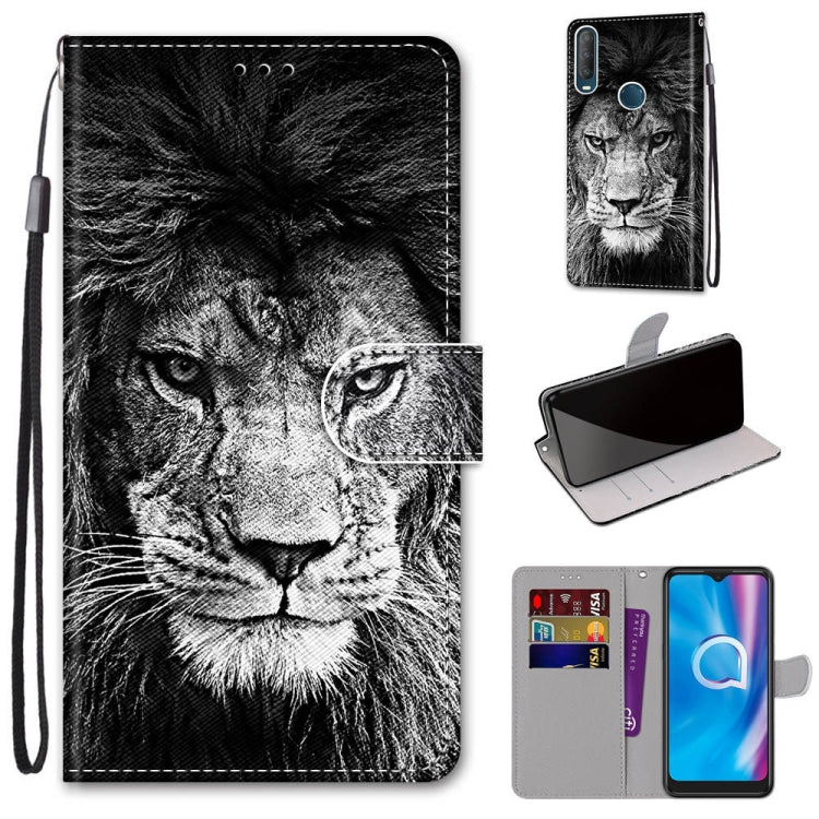 Coloured Drawing Cross Texture Horizontal Flip PU Leather Case with Holder & Card Slots & Wallet & Lanyard, For Alcatel 1S (2020) / 3L (2020)