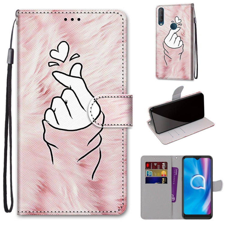 Coloured Drawing Cross Texture Horizontal Flip PU Leather Case with Holder & Card Slots & Wallet & Lanyard, For Alcatel 1S (2020) / 3L (2020)