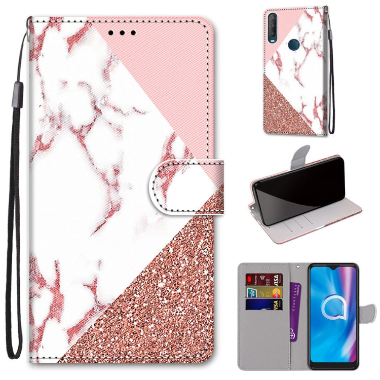 Coloured Drawing Cross Texture Horizontal Flip PU Leather Case with Holder & Card Slots & Wallet & Lanyard, For Alcatel 1S (2020) / 3L (2020)