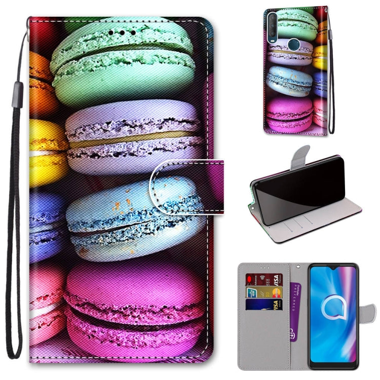 Coloured Drawing Cross Texture Horizontal Flip PU Leather Case with Holder & Card Slots & Wallet & Lanyard, For Alcatel 1S (2020) / 3L (2020)