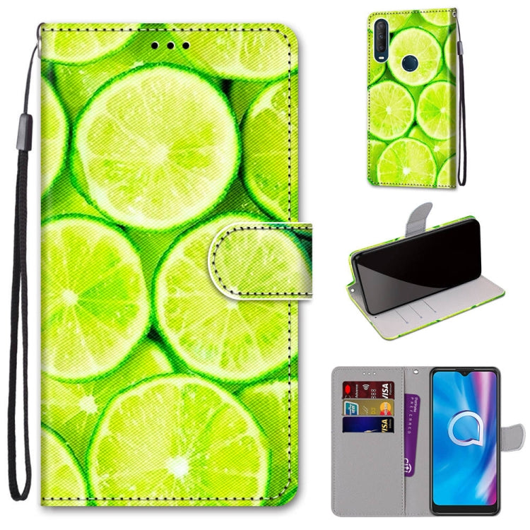 Coloured Drawing Cross Texture Horizontal Flip PU Leather Case with Holder & Card Slots & Wallet & Lanyard, For Alcatel 1SE (2020)