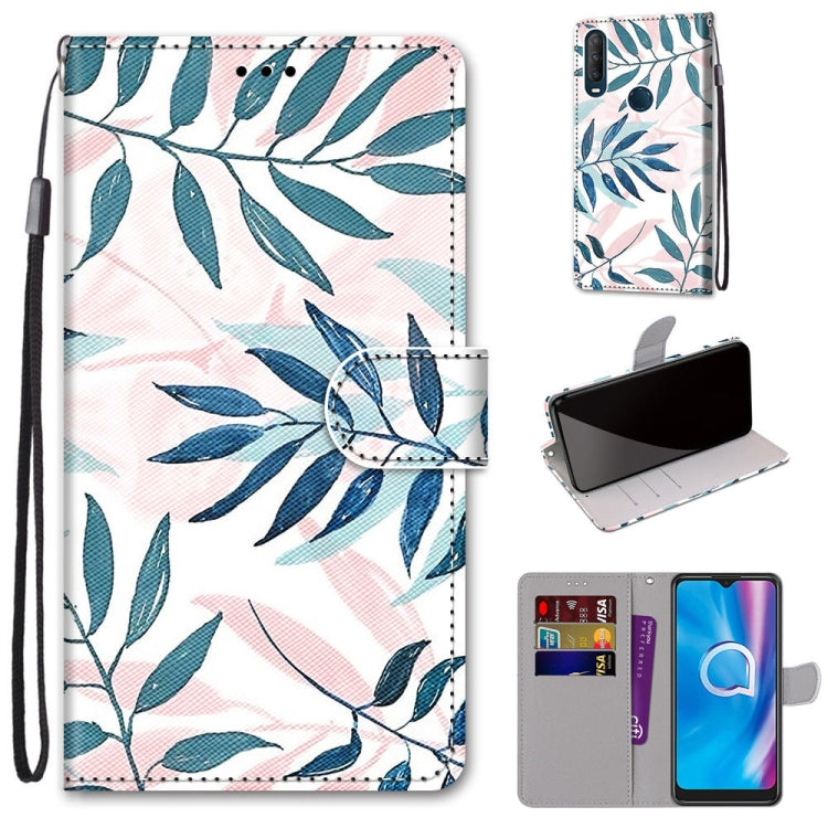 Coloured Drawing Cross Texture Horizontal Flip PU Leather Case with Holder & Card Slots & Wallet & Lanyard, For Alcatel 1SE (2020)