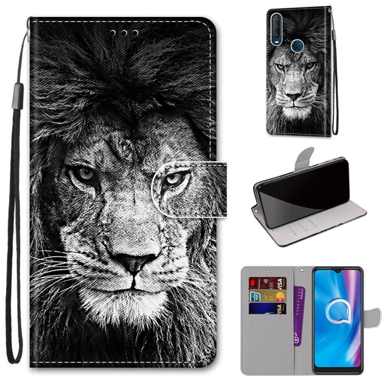 Coloured Drawing Cross Texture Horizontal Flip PU Leather Case with Holder & Card Slots & Wallet & Lanyard, For Alcatel 1SE (2020)