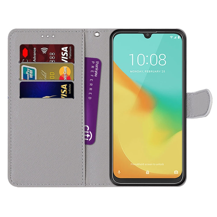 Coloured Drawing Cross Texture Horizontal Flip PU Leather Case with Holder & Card Slots & Wallet & Lanyard, For ZTE Blade V10 Vita