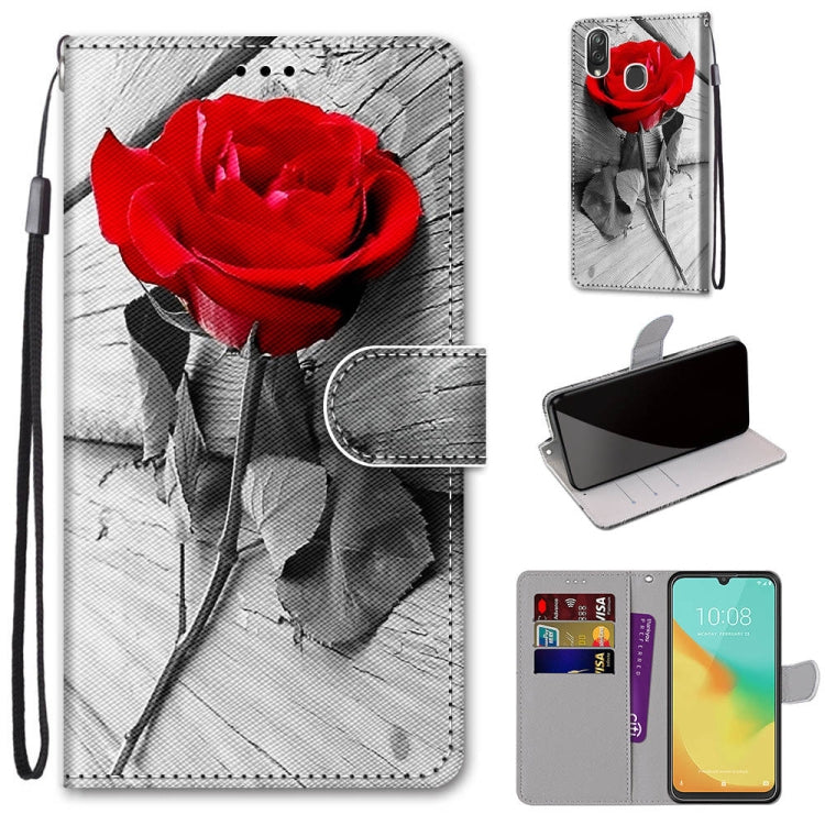 Coloured Drawing Cross Texture Horizontal Flip PU Leather Case with Holder & Card Slots & Wallet & Lanyard, For ZTE Blade V10 Vita