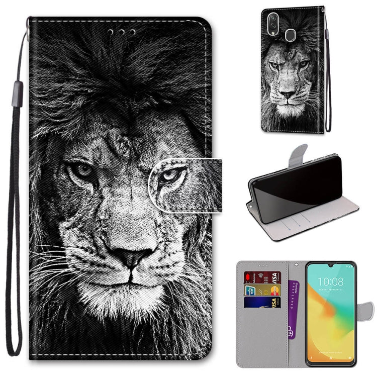 Coloured Drawing Cross Texture Horizontal Flip PU Leather Case with Holder & Card Slots & Wallet & Lanyard, For ZTE Blade V10 Vita