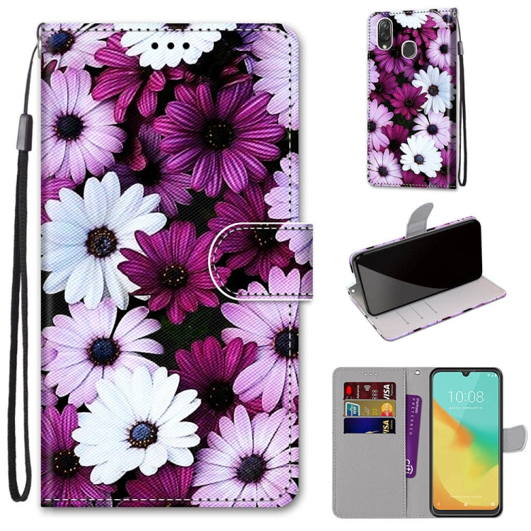 Coloured Drawing Cross Texture Horizontal Flip PU Leather Case with Holder & Card Slots & Wallet & Lanyard, For ZTE Blade V10 Vita