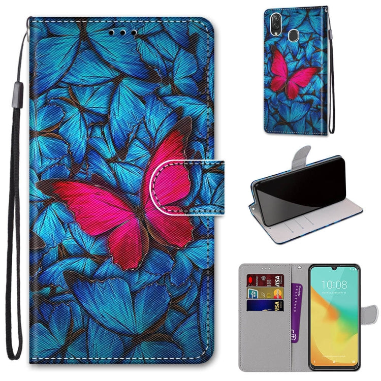 Coloured Drawing Cross Texture Horizontal Flip PU Leather Case with Holder & Card Slots & Wallet & Lanyard, For ZTE Blade V10 Vita