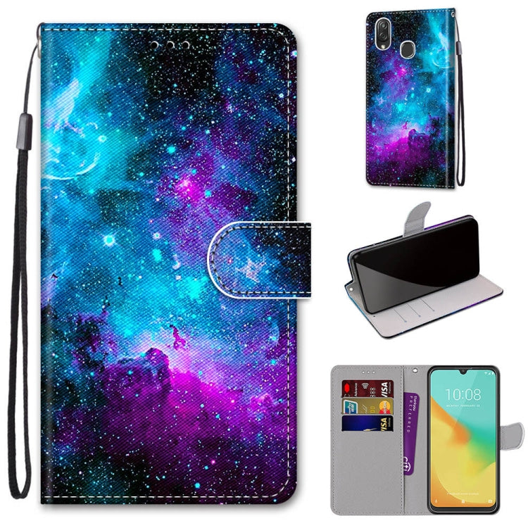 Coloured Drawing Cross Texture Horizontal Flip PU Leather Case with Holder & Card Slots & Wallet & Lanyard, For ZTE Blade V10 Vita