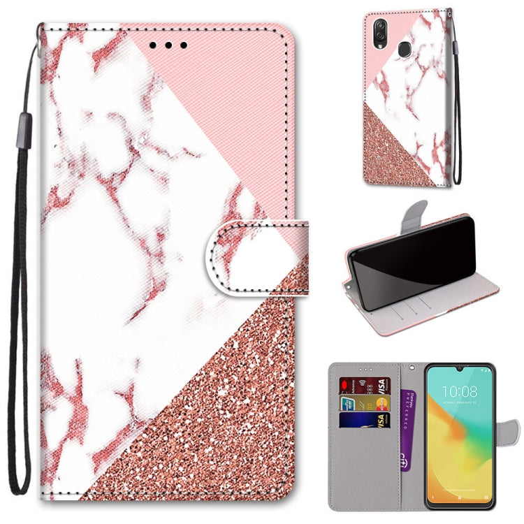 Coloured Drawing Cross Texture Horizontal Flip PU Leather Case with Holder & Card Slots & Wallet & Lanyard, For ZTE Blade V10 Vita