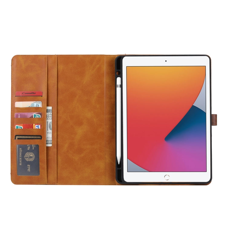 Calf Texture Double Fold Clasp Horizontal Flip Leather Case with Photo Frame & Holder & Card Slots & Wallet, For iPad 10.2, For iPad Pro 10.5, For iPad 9.7 (2018/2017) / Air 2, For iPad mini 5 / mini 4 / mini 3, For iPad Pro 11 inch (2020)