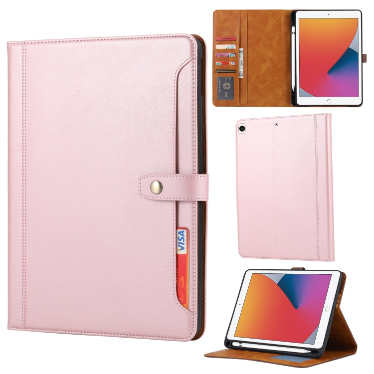 Calf Texture Double Fold Clasp Horizontal Flip Leather Case with Photo Frame & Holder & Card Slots & Wallet, For iPad 10.2, For iPad Pro 10.5, For iPad 9.7 (2018/2017) / Air 2, For iPad mini 5 / mini 4 / mini 3, For iPad Pro 11 inch (2020)