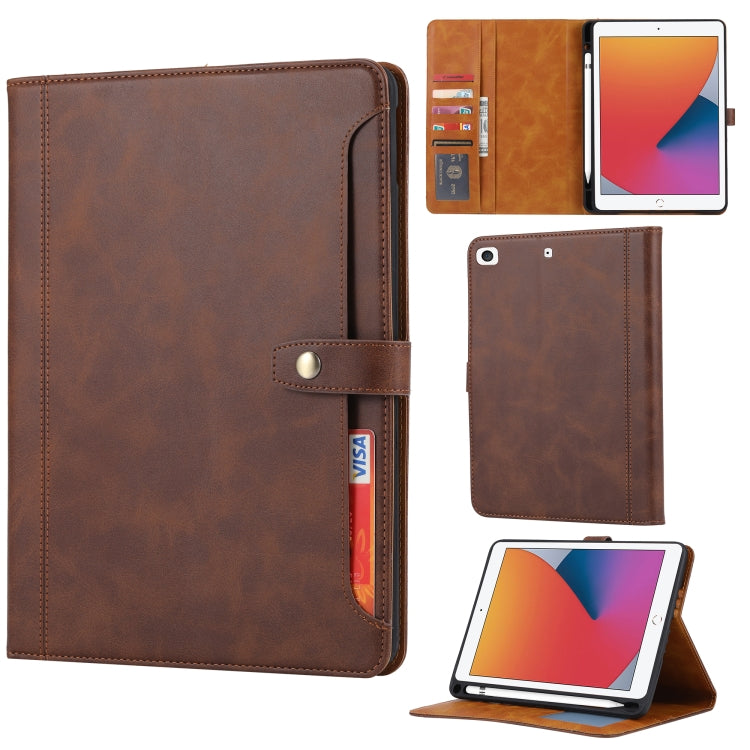 Calf Texture Double Fold Clasp Horizontal Flip Leather Case with Photo Frame & Holder & Card Slots & Wallet, For iPad 10.2, For iPad Pro 10.5, For iPad 9.7 (2018/2017) / Air 2, For iPad mini 5 / mini 4 / mini 3, For iPad Pro 11 inch (2020)