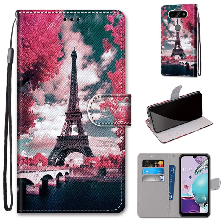 Coloured Drawing Cross Texture Horizontal Flip PU Leather Case with Holder & Card Slots & Wallet & Lanyard, For LG K31