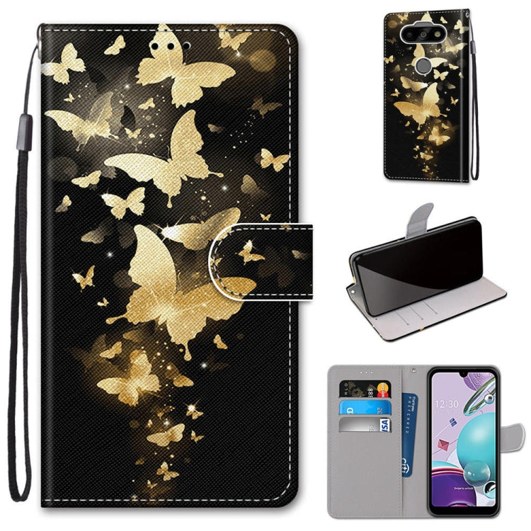 Coloured Drawing Cross Texture Horizontal Flip PU Leather Case with Holder & Card Slots & Wallet & Lanyard, For LG K31