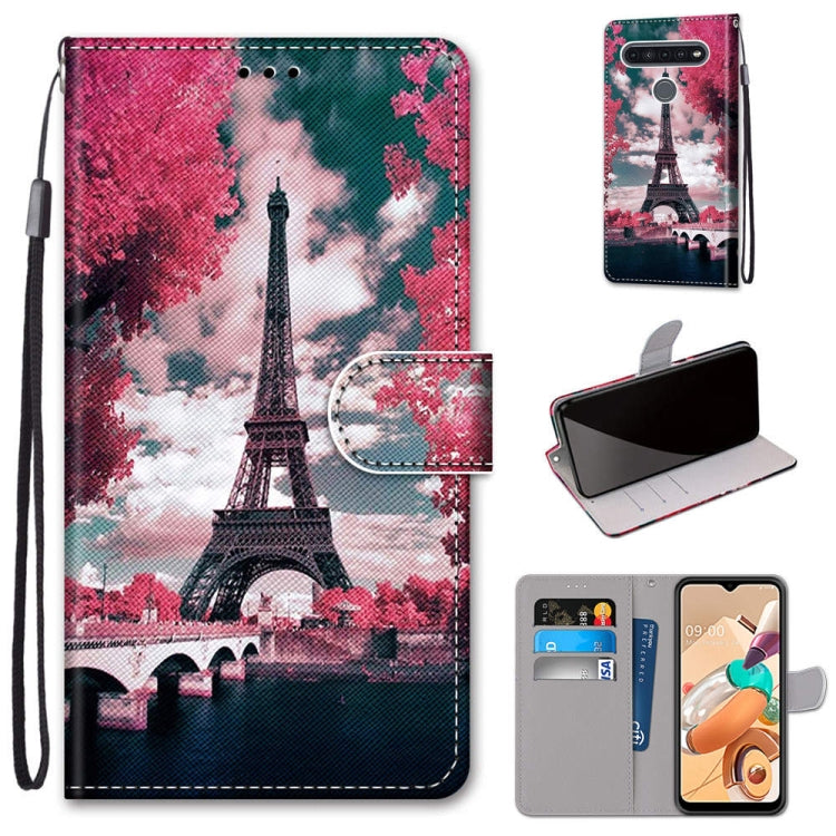 Coloured Drawing Cross Texture Horizontal Flip PU Leather Case with Holder & Card Slots & Wallet & Lanyard, For LG K41S / K51S