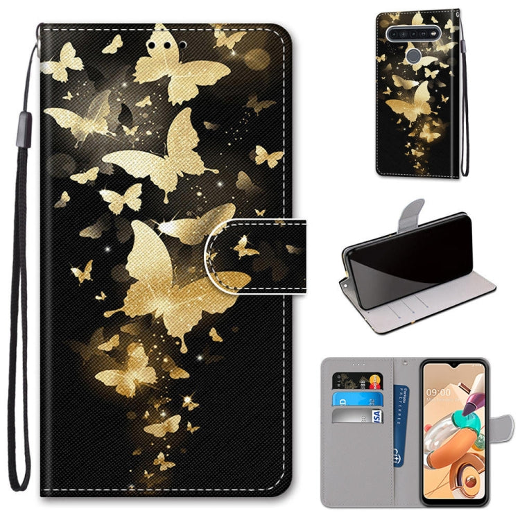 Coloured Drawing Cross Texture Horizontal Flip PU Leather Case with Holder & Card Slots & Wallet & Lanyard, For LG K41S / K51S