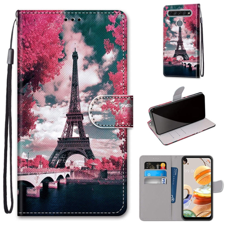 Coloured Drawing Cross Texture Horizontal Flip PU Leather Case with Holder & Card Slots & Wallet & Lanyard, For LG K61