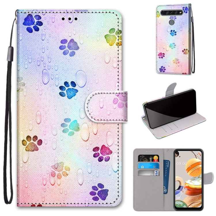 Coloured Drawing Cross Texture Horizontal Flip PU Leather Case with Holder & Card Slots & Wallet & Lanyard, For LG K61