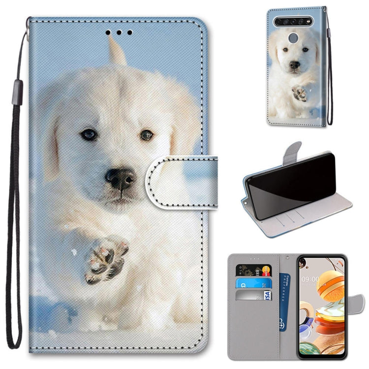 Coloured Drawing Cross Texture Horizontal Flip PU Leather Case with Holder & Card Slots & Wallet & Lanyard, For LG K61