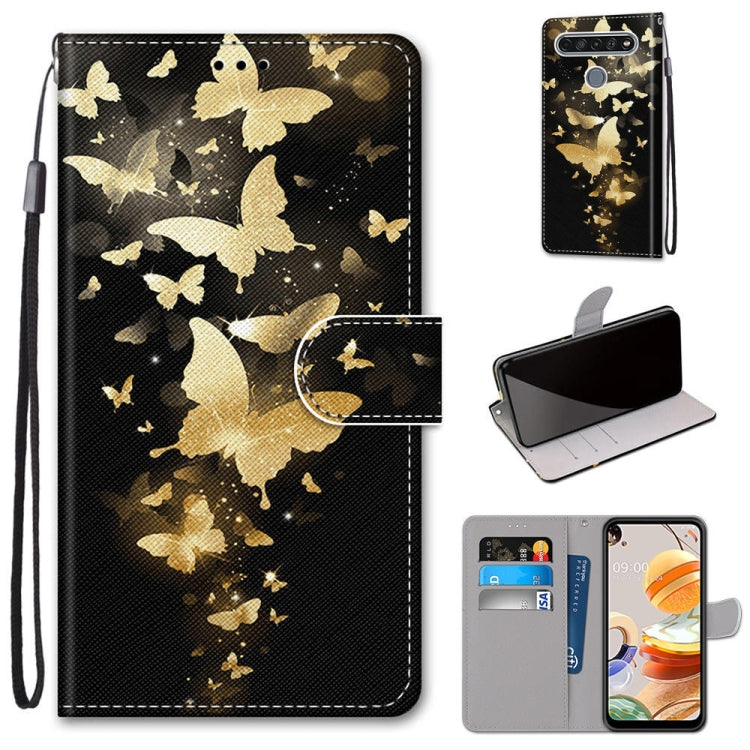 Coloured Drawing Cross Texture Horizontal Flip PU Leather Case with Holder & Card Slots & Wallet & Lanyard, For LG K61