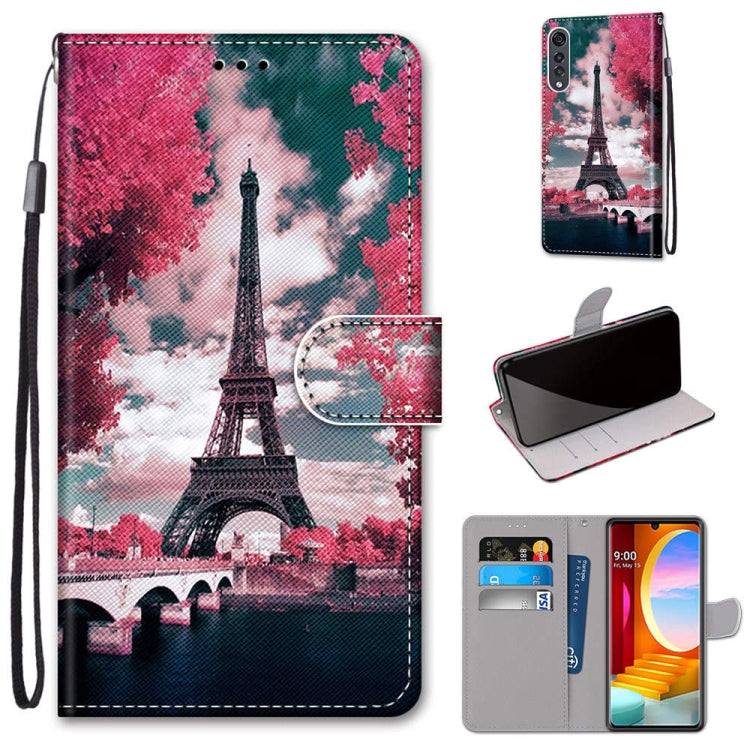 Coloured Drawing Cross Texture Horizontal Flip PU Leather Case with Holder & Card Slots & Wallet & Lanyard, For LG Velvet