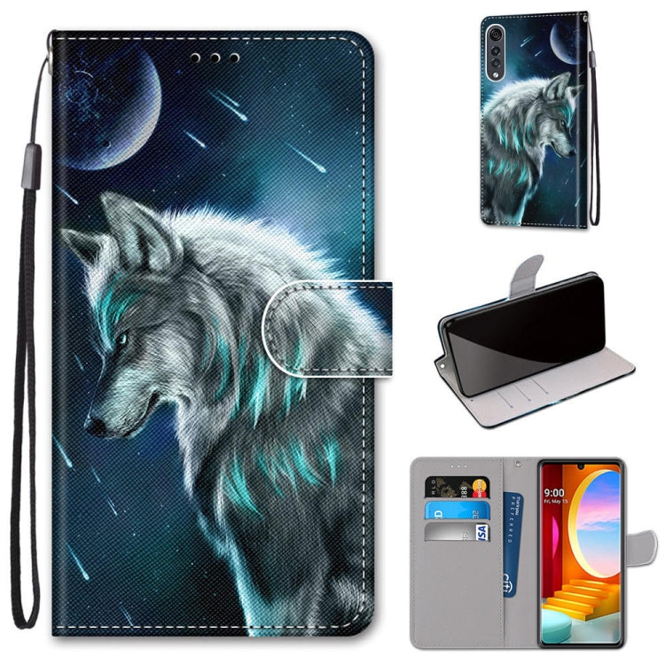 Coloured Drawing Cross Texture Horizontal Flip PU Leather Case with Holder & Card Slots & Wallet & Lanyard, For LG Velvet