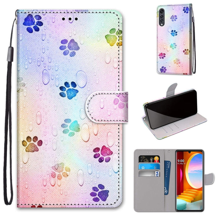 Coloured Drawing Cross Texture Horizontal Flip PU Leather Case with Holder & Card Slots & Wallet & Lanyard, For LG Velvet