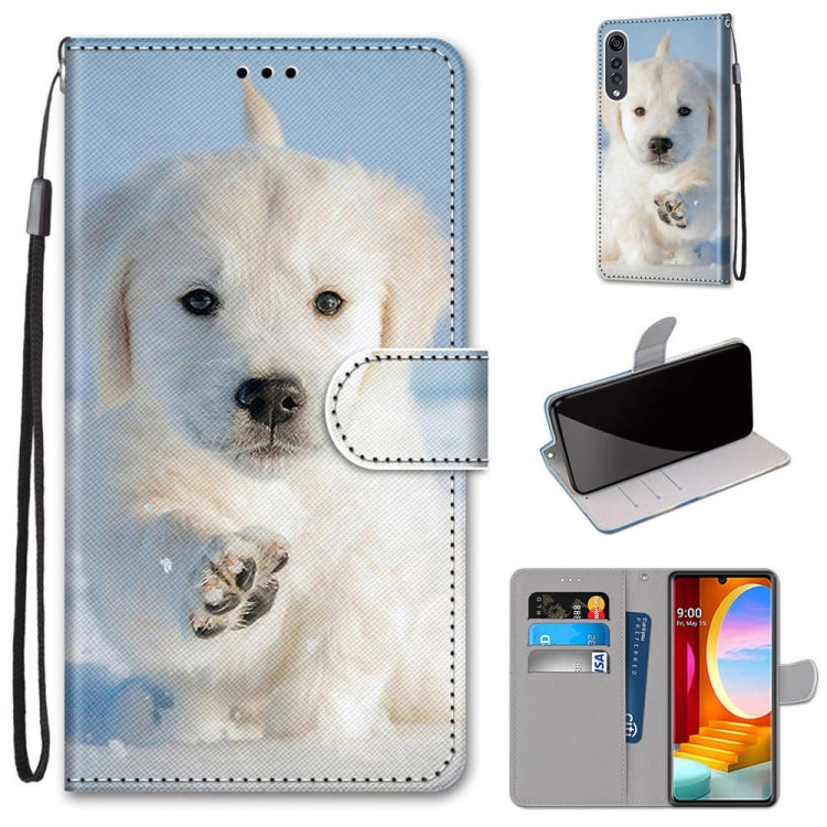 Coloured Drawing Cross Texture Horizontal Flip PU Leather Case with Holder & Card Slots & Wallet & Lanyard, For LG Velvet