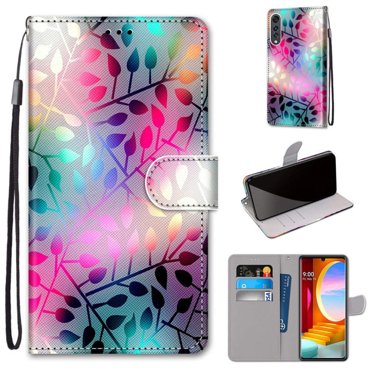 Coloured Drawing Cross Texture Horizontal Flip PU Leather Case with Holder & Card Slots & Wallet & Lanyard, For LG Velvet